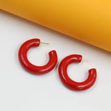18k Gold Filled Thick Colorful Open Hoops (L446)