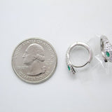 18K Gold Filled Snake Huggie Earrings With Green Eyes And CZ Zirconia Stones (L277)