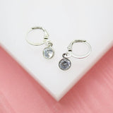 18K Gold Filled Hoops Huggies Earrings With CZ Cubic Zirconia Stone