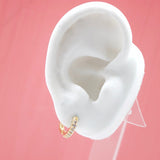 18K Gold Filled CZ Cubic Zirconia Hoop Circle Huggie Earrings (L201)