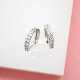18K Gold Filled CZ Cubic Zirconia Hoop Circle Huggie Earrings (L201)
