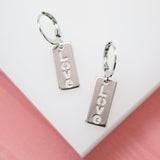 18K Gold Filled Love Dainty Huggie Dangle Earrings