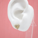 18K Gold Filled Heart Star Earrings With Micro CZ Cubic Zirconia Stones
