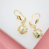 18K Gold Filled Black & White Pearl Stud Earrings (K247)