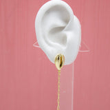 18K Gold Filled Puka Shell Long Dangle Drop Earrings