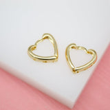 18K Gold Filled Heart Shaped Huggies Wrap Earrings With Moon and Star holes