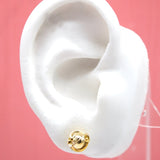 18K Gold Filled Wire Wrapped Gold Pearl Stud Earrings