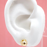 18K Gold Filled Gold Pearl Stud Earrings