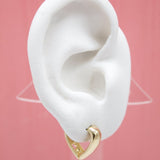 18K Gold Filled Heart Shaped Huggies Wrap Earrings With Moon and Star holes