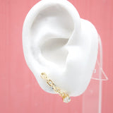 18K Gold Filled Paper Clip Chain Stud Dangle Earrings