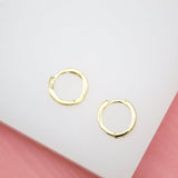 18K Gold Filled 2mm Slim Huggies Earrings (L232-233)