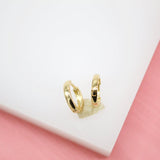 18K Gold Filled 2mm Slim Huggies Earrings (L232-233)