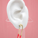 18K Gold Filled Multicolor Enamel Safety Pin Stud Earrings