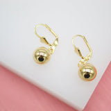 18K Gold Filled Golden Pearl Back Latch Earrings (L210)