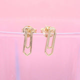 18K Gold Filled Small Paperclip Stud Earrings