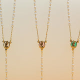 Catholic Gold Bead Rosary with Crucifix and Milagros Charm (F109A)