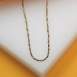 18K Gold Filled Two Toned 3mm Beaded Necklace