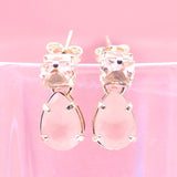 18k Gold Filled CZ Colored Teardrop Dangle Earrings