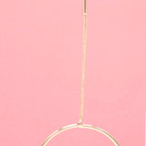 18K Gold Filled Round Long Dangle Earrings (K159)