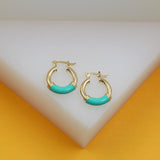 18k Gold Filled Colorful Hoops | Neon Enamel Hoop Earrings (L300)