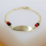 Gold Filled Dainty Curved Plate Kid Figaro Bracelet (XX15)