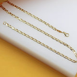 18K Gold Filled 3mm Flat Designed Diamond Cut Mariner Anklet (E227)(F64)