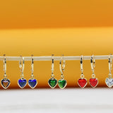 Heart Cut Zirconia Dangle Earrings  (L299)