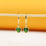 Heart Cut Zirconia Dangle Earrings  (L299)