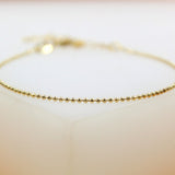 18K Gold Filled 1mm Ball Bracelet (I367)