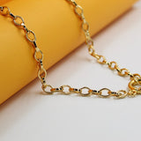 18K Gold Filled Bnded Rolo Link Bracelet (I344)(F156)