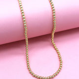 18K Gold Filled 4mm Beaded Necklace (F272)
