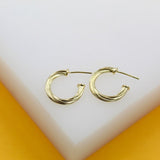 18K Gold Filled 3mm Twisted Open Hoop Earrings (L305, L306, L307, L308, L309, L310)
