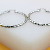 18K Gold Filled 4mm Thick Twisted Hoops Lever Back Earrings (J117-115)
