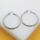 18K Gold Filled 4mm Thick Twisted Hoops Lever Back Earrings (J117-115)