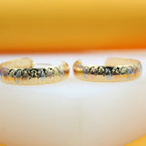 18K Gold Filled Textured Tri-Tone Huggies   (K47)