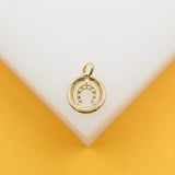 18k Gold Filled CZ Horse Shoe Pendant