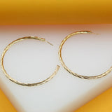 18K Gold Filled 3mm Twisted Open Hoop Earrings (L305, L306, L307, L308, L309, L310)