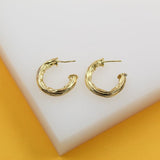 18K Gold Filled Twisted Open Hoop Earrings (K10, K11, K12, K13)