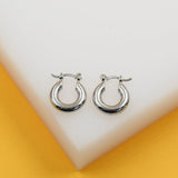 18K Gold Filled Thick Lever Back Hoop Earrings (J96)