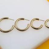 18K Gold Filled Chunky Open Hoop Earrings (K17, K16, K15, K14)