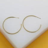 18K Gold Filled Flat Open Hoop Earrings | Gold Filled Flat Hoops (J39)(J40)(J40A)(J44)(J44A)