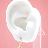 18K Gold Filled Heart Huggies Earrings With CZ Stone (L162)