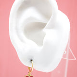 18K Gold Filled Heart Huggies Earrings With CZ Stone (L162)
