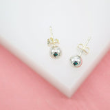 18K Gold Filled Tiny, Small Ball Stud Earrings (L140)(L145)