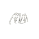 Abstract Chevron Patterned Earrings with Cuff (J169)