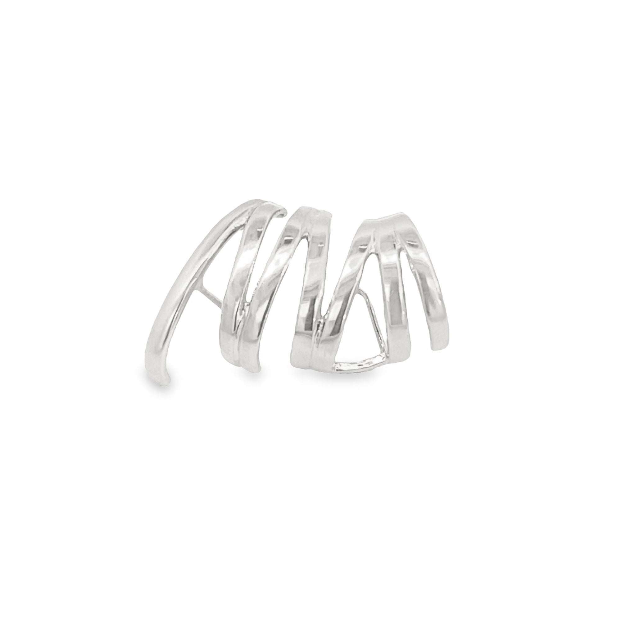Abstract Chevron Patterned Earrings with Cuff (J169)