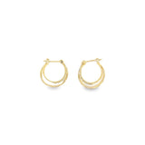 18K Gold Filled CZ Layered Lever Back Huggies Earrings (K365A)