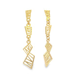 18K Gold Filled Abstract Geometric Designed Dangle Earrings (L425)