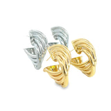 18K Gold Filled Classic Wavy Knot Stud Earrings (L399)