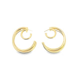 18K Rhodium Filled Triple Strand Hoop Earrings (K372)